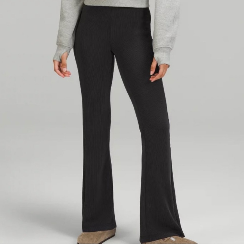 lululemon Brushed Softstreme Ribbed Zip Flared Pant 32.5" Size 4